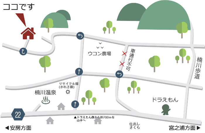 屋久島【木のモノ雑貨店】へのアクセスマップ